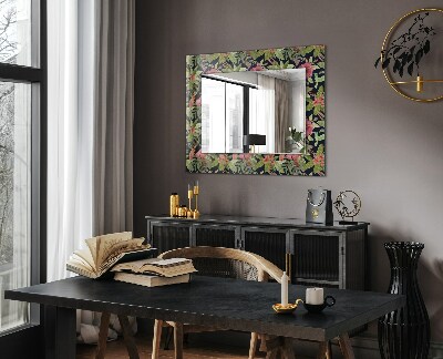 Zrkadlo s potlačeným rámom Květiny a ptáci