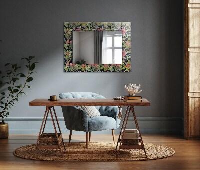 Zrkadlo s potlačeným rámom Květiny a ptáci