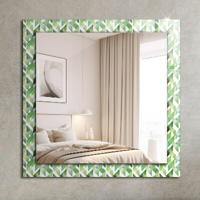 Ozdobné zrkadlo Zelený geometrický vzor