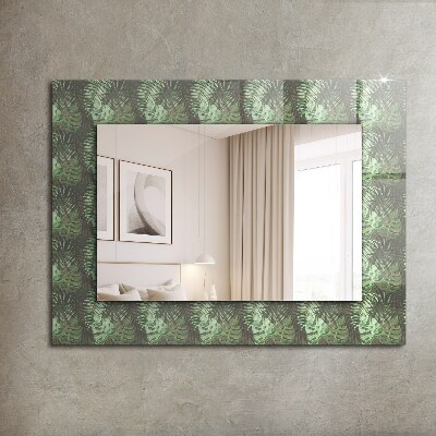 Zrkadlo s potlačeným rámom Tropické listy
