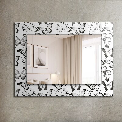 Zrkadlo rám s potlačou Černobílí motýli