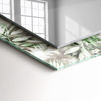 Zrkadlo s potlačeným rámom Vzor zelených listů