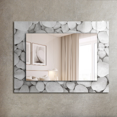 Zrkadlo s motívom Bílé hladké kameny