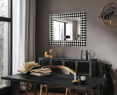 Zrkadlo rám s potlačou Černobílá šachovnice