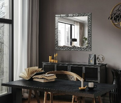 Zrkadlo s potlačeným rámom Černobílé ornamenty