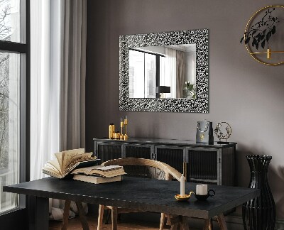 Zrkadlo s potlačeným rámom Černobílé ornamenty
