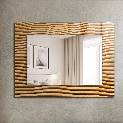 Zrkadlo s potlačeným rámom Vlny dřeva
