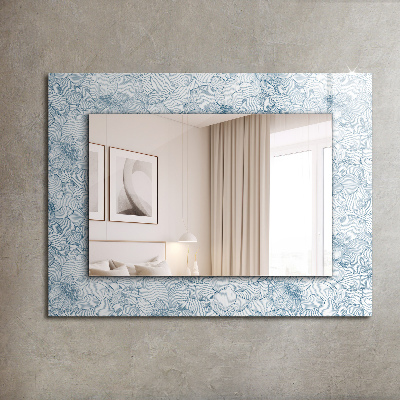 Dekoračné zrkadlo Modrý květinový vzor