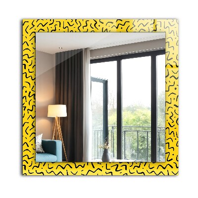 Zrkadlo s potlačeným rámom Žlutý abstraktní vzor