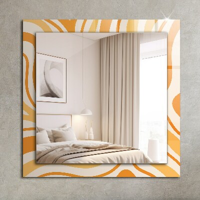 Zrkadlo s potlačeným rámom Abstraktní oranžové vzory
