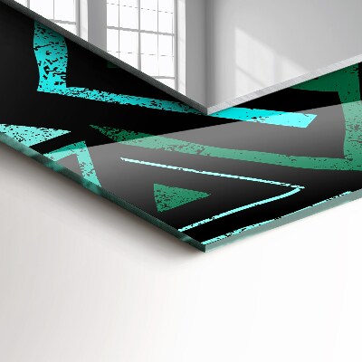 Zrkadlo rám s potlačou Geometrický tyrkysový vzor