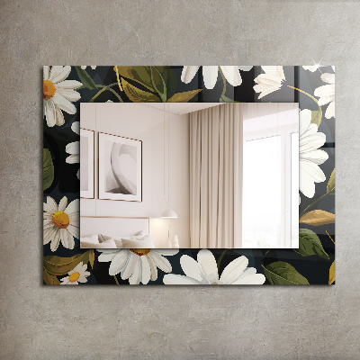 Zrkadlo s potlačeným rámom Bílé listy sedmikrásky