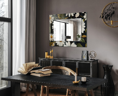 Zrkadlo s potlačeným rámom Bílé listy sedmikrásky