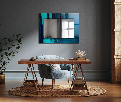 Zrkadlo s motívom Abstraktní modré umění