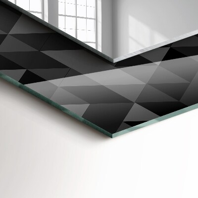Zrkadlo s potlačeným rámom Černé a šedé trojúhelníky