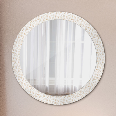Kulaté dekorativní zrcadlo Peří