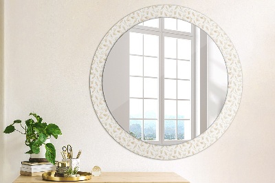 Kulaté dekorativní zrcadlo Peří