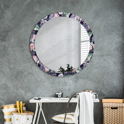 Kulaté dekorativní zrcadlo Čepice ptáků