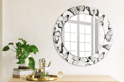 Kulaté dekorativní zrcadlo Motýl