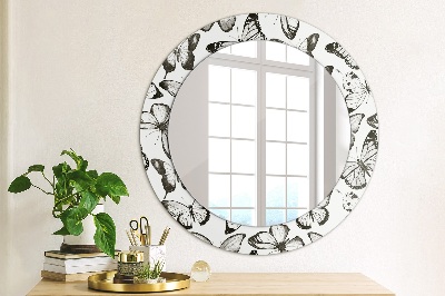 Kulaté dekorativní zrcadlo Motýl
