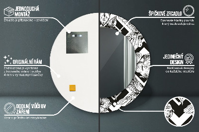 Kulaté dekorativní zrcadlo Kolibřík