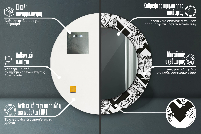 Kulaté dekorativní zrcadlo Kolibřík