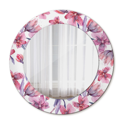 Kulaté dekorativní zrcadlo Akvarely květin
