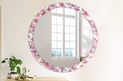 Kulaté dekorativní zrcadlo Akvarely květin