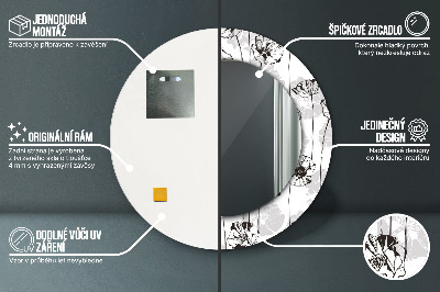 Kulaté dekorativní zrcadlo Maki květiny