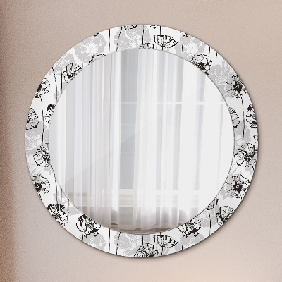 Kulaté dekorativní zrcadlo Maki květiny