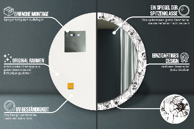 Kulaté dekorativní zrcadlo Maki květiny