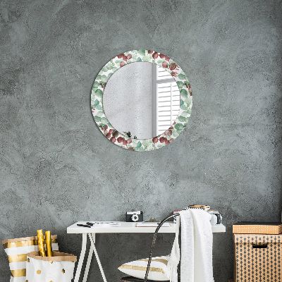 Kulaté dekorativní zrcadlo Eukalyptus