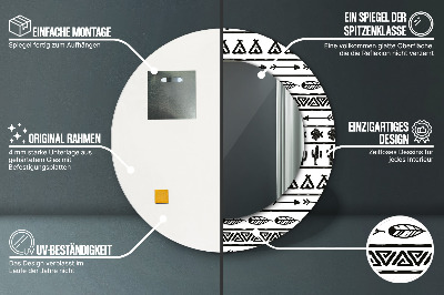 Kulaté dekorativní zrcadlo Boho minimalista