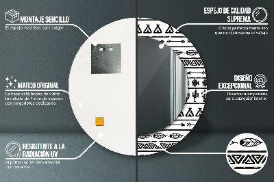 Kulaté dekorativní zrcadlo Boho minimalista