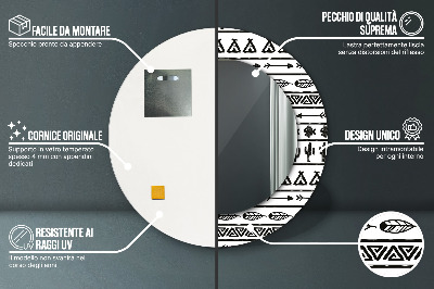 Kulaté dekorativní zrcadlo Boho minimalista