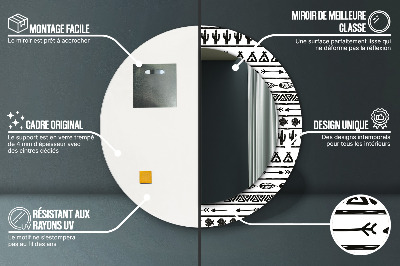 Kulaté dekorativní zrcadlo Boho minimalista