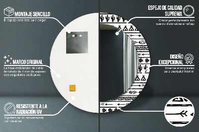 Kulaté dekorativní zrcadlo Boho minimalista