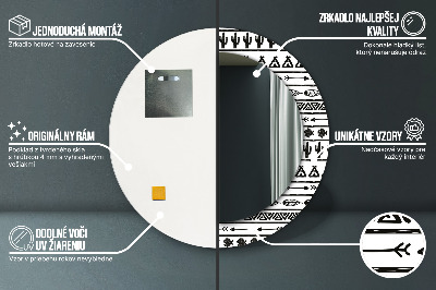 Kulaté dekorativní zrcadlo Boho minimalista