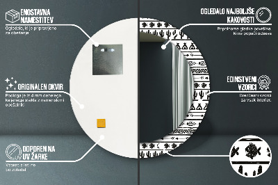 Kulaté dekorativní zrcadlo Boho minimalista