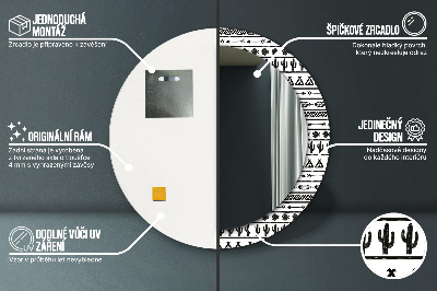 Kulaté dekorativní zrcadlo Boho minimalista