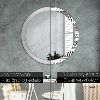 Kulaté dekorativní zrcadlo Boho minimalista