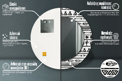 Kulaté dekorativní zrcadlo Boho minimalista