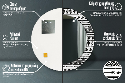 Kulaté dekorativní zrcadlo Boho minimalista