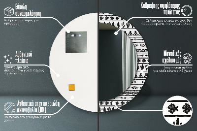 Kulaté dekorativní zrcadlo Boho minimalista