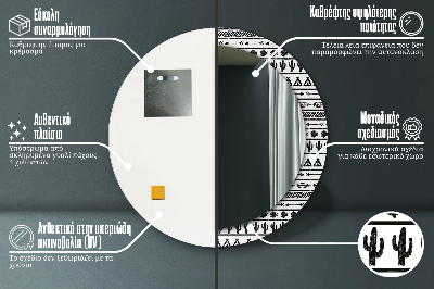 Kulaté dekorativní zrcadlo Boho minimalista