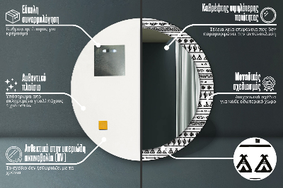 Kulaté dekorativní zrcadlo Boho minimalista