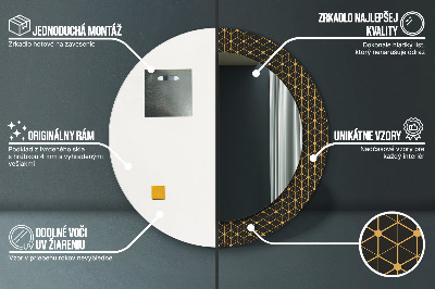 Kulaté dekorativní zrcadlo Hexagonální geometrie