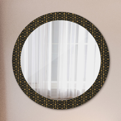 Kulaté dekorativní zrcadlo Hexagonální geometrie