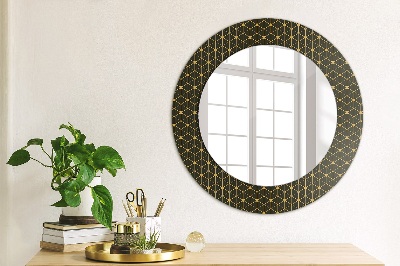Kulaté dekorativní zrcadlo Hexagonální geometrie