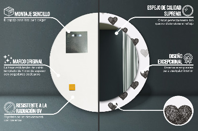 Kulaté zrcadlo s dekorem Abstraktní srdce